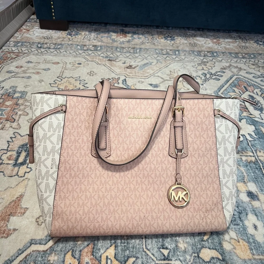Michael Kors Pink and Cream Tote Bag - Picture 1 of 8